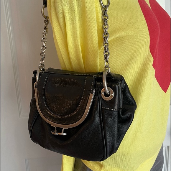 Beautiful small black shoulder or hand bag by B Makowsky - Picture 1 of 10